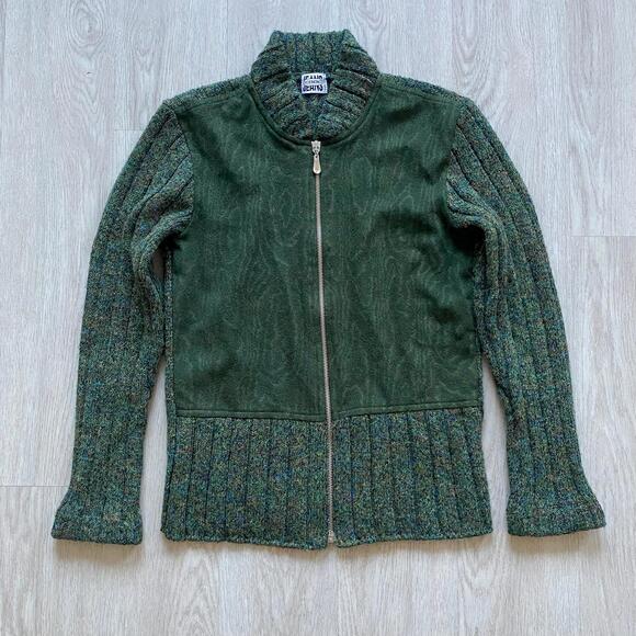 90's Iceberg Jeans Zip Up Knit - Picture 1 of 6